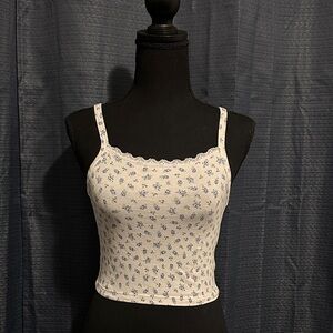H&M Floral Camisole - White and Blue